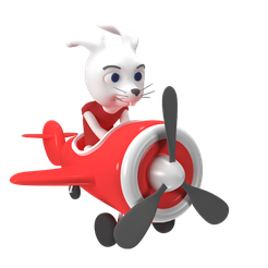 1.png Archivo STL Aeroplano Cartoon y Conejo Aviador・Modelo de impresión 3D para descargar, estebanb