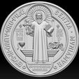 a1.jpg 3D Printed Model of Saint Benedict Medal 1 Side