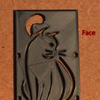 5 - Face.JPG FOLDING SUPPORT FOR SMARTPHONE OR TABLET TELEPHONE - Reason: Sitting cat ...   Foldable support for mobile phone and small digital tablet - pattern: "Seated cat".