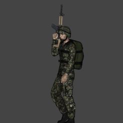Screenshot_1.jpg Archivo STL Diorama Soldado, Militar, Guerrero con pistola・Design para impresora 3D para descargar