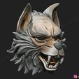 08.jpg Wolf Mask - Japanese Samurai Mask - Oni Tiger Mask - Halloween 3D print model