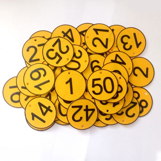изображение_viber_2025-06-01_13-58-48-077.jpg Multi-purpose Number Tags 1-200 (Ø50mm) with Mounting Hole - 3D Printable