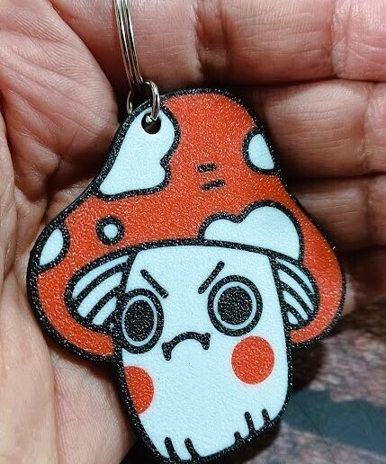 🍄 Angry Mushroom Keychain – Cute & Sassy Kawaii Charm
