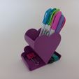 N1.jpg Three Hearts Pen, Pencil, Sharpie Holder; Make-Up Box; Desktop Organizer