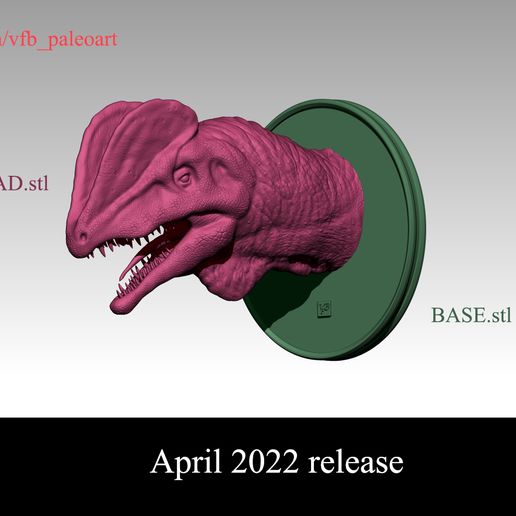 Dilophosaurus Head - Statue for 3D printing 3D model