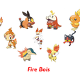 fireStarter.png All Starter Pokémon Lithophane 2D Art Bundle