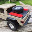 IMG_20220501_111055.jpg axial SCX24 Jeep Gladiator bed cover with spare wheel and Maxtrax plates