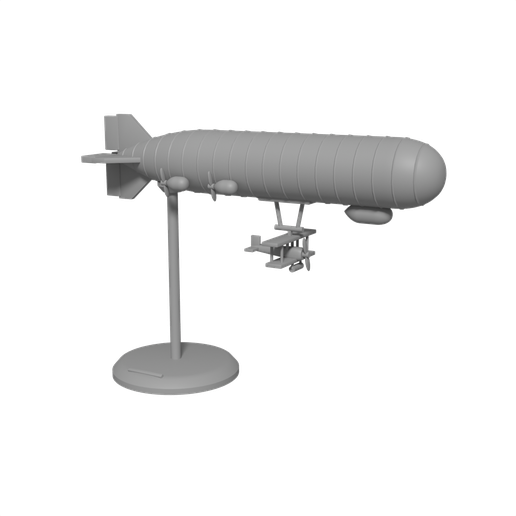 1930s Airship with Hook-On Biplane on Stand