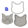 STL00665-5.png 3pc Creepy Cat Bath Bomb Mold