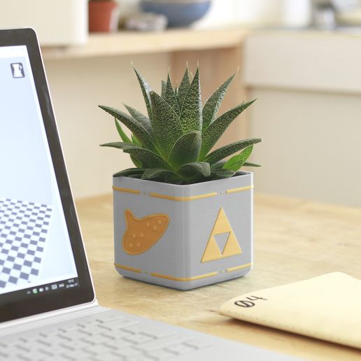 Zelda Planter - Single / Dual Extrusion Minimal Planter 3D model