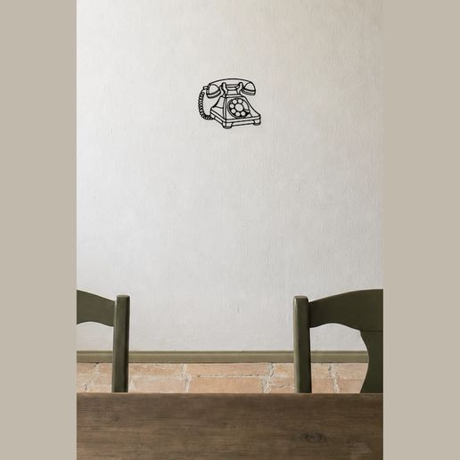 Vintage Rotary Telephone — silhouette wall art photo 6