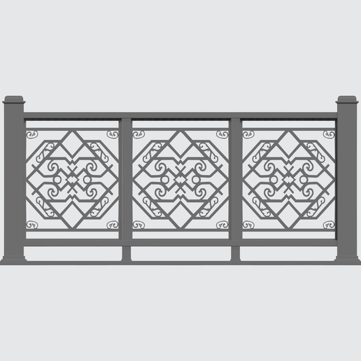 🪜 3D Railing Balcony・ STL File for 3D printing・Cults