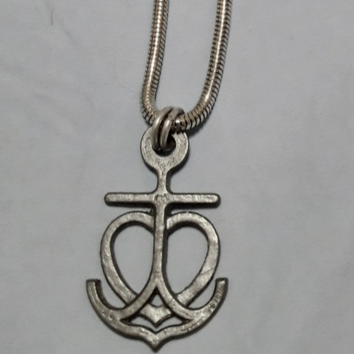 STL file Unique Anchored in Christ Heart Cross Anchor 3D Necklace STL