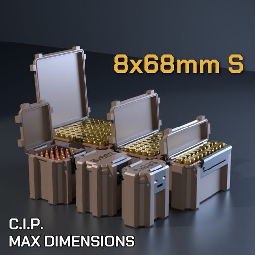 SBOX AMMO BOX 8x68S AMMUNITION STORAGE 10/20/25/50/100 ROUNDS CRATE ORGANIZER 8x68 S