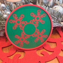 20221210_103651.jpg STL-Datei Weihnachtsuntersetzer - Schnee 1 kostenlos・3D-Druck-Modell zum herunterladen