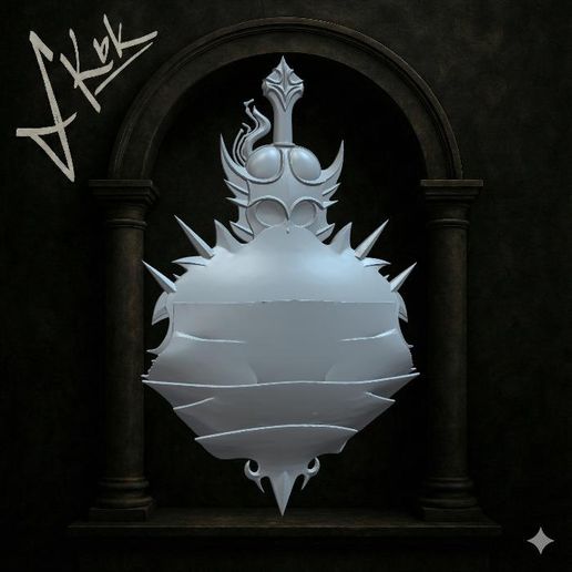 jpg_frame_06.jpg Бронированный рыцарский шлем с мечом - 3D печать CA502