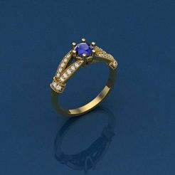 1.jpg STL file single stone ring FOR FANCY TYPE・3D printing idea to download