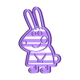 coneja_cut.stl STL file PACK 10 CUTTER COOKIE PEPPA PIG - FAMILY AND FRIENDS・Model to download and 3D print