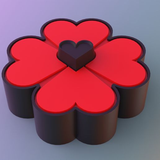 Jewelry box - Hearts Clover 3D model