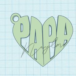 Llavero-PAPA-1.jpg STL file Llavero PAPÁ・Template to download and 3D print
