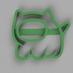Amus-Cat-01-galleta-Frente.png Diseño STL de Molde de Galletas "Among Us Gato" para Impresión 3D