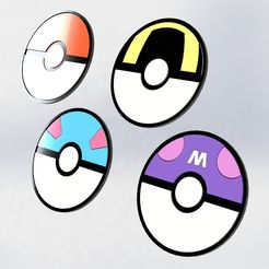 Todos-Juntos.jpg Archivo 3D Conjunto Posavasos Pokemon・Modelo de impresión 3D para descargar