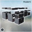 11_eclate.jpg Fortified modern building with angular walls, rooftop battlements and rectangular window openings (14) - Modern WW2 WW1 World War Diaroma Wargaming RPG Mini Hobby