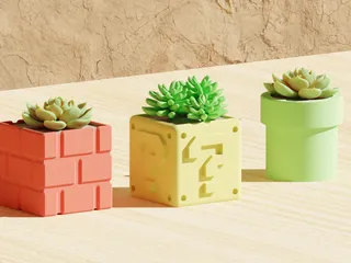 🪴 Super Mario Bros Pot Plants Pipe Brick Block amp Question Block・Free ...