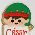 Captura-de-pantalla-2023-12-08-150712.png Christmas Cookie Cutter with Stamp Santa Claus Penguin and Elf with Sign to place Text