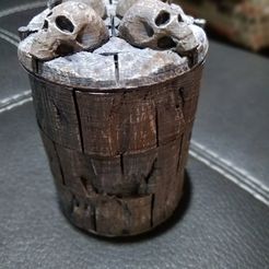 Necro Dice Cup 01.jpg STL-Datei Necromancer Dice or Desk Cups themed for Dungeons & Dragons, Warhammer Fantasy or tabletop games.・3D-Druckvorlage zum Herunterladen