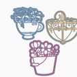 SET-1-1.jpg Set x 3 Cutters Bookmark Plants Potted Plants Flower Pot Cup FLoral Umbrella Mom Mom Mothers Day Mother's Day Cookies Cookies