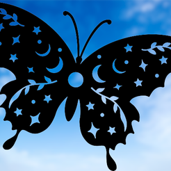 CelestialButterfly-removebg-preview-2.png STL file Celestrial Butterfliy Wall Decor Cake Topper Gift・3D printer model to download
