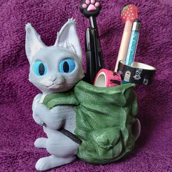 1.jpg STL-Datei Katze Bleistifthalter・3D-druckbares Design zum Herunterladen