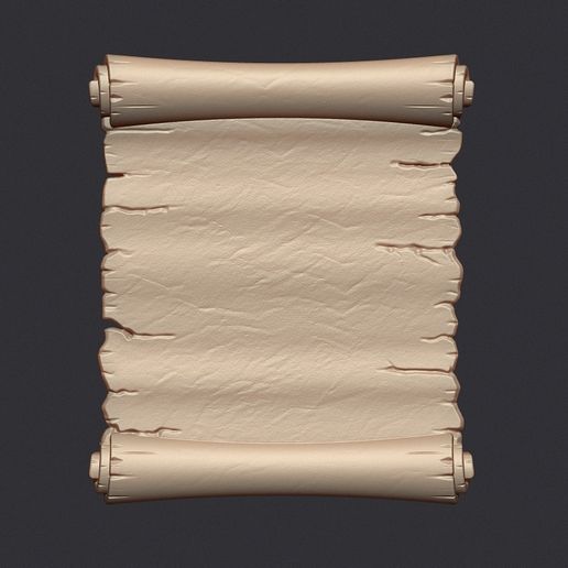 📜 Ancient Parchment Scroll Relief - High-Detail 3D Printable Scroll for ...