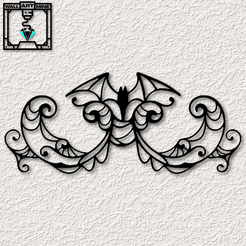 project_20230913_1340244-01.png Archivo STL gothic Bat wall art halloween wall decor 2d animal spiderweb・Plan de impresora 3D para descargar