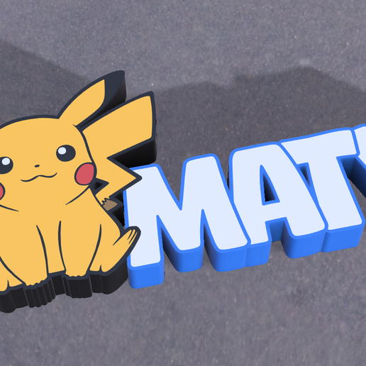 LAMP PIKACHU FIRST NAME MATYS - 3D model önizlemesi