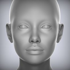 200.64.jpg 3 3D Head Face Female Character Women teenager portrait doll 3D Low-poly 3D model