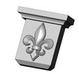 Lily-flower-decorative-corbel-00.jpg Neoclassical decorative Heraldic lily corbel and bracket 3D print model