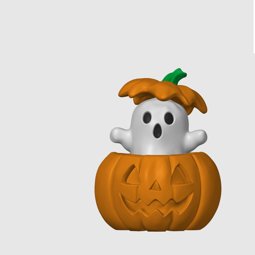 Halloween Pumpkin Ghost – 3D Print STL & Pre-Colored 3MF