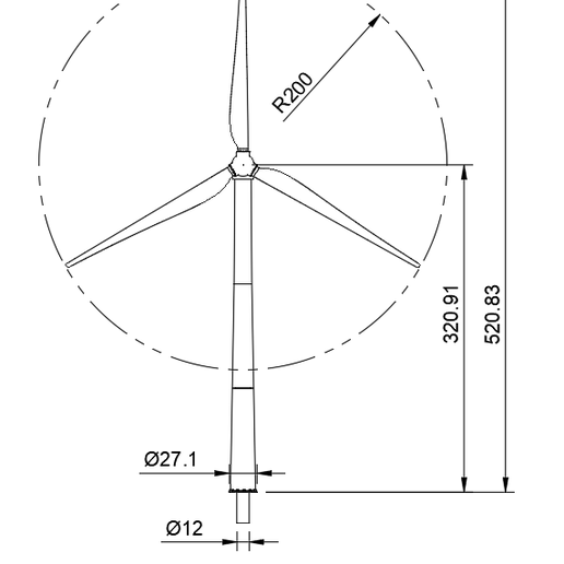 Untitled.png Modèle d'éolienne, hauteur 520 mm (échelle HO/TT/N), motorisée