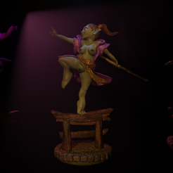Monk-II_1.png Free STL file Goblin Girl Monk・3D printable object to download