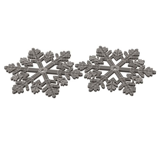 Wireframe-Low-54.jpg Снежинка Эмодзи 02.Печать на месте с 3MF в комплекте. (Без опор и плотов)