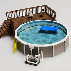 20230305_202443.jpg Fichier STL Scène de piscine hors sol à l'échelle HO・Objet pour impression 3D à télécharger