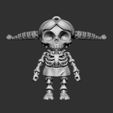 Render_01.jpg Articulated Skeleton Girl 3D Print-In-Place STL Model Fidget and Desk Toy