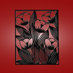 Wie: >! = Y 2 i: Fe AG Fichier STL Murale décorative, décoration murale, panno, fleurs・Plan pour imprimante 3D à télécharger