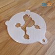 QU3D-00321-Schablone_Pudel_StyledA.jpg Poodle - Milk Foam Template STL 3D Print Model High Polygon
