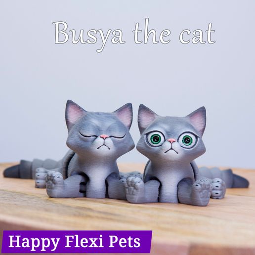 IMG_2415.jpg Fichier STL Busya l'empreinte en place chat jouet flexible・Plan imprimable en 3D à télécharger, HappyFlexiPets