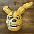 Spring-Bonnie-mask-3d-stl-with-eyes.jpg Spring Bonnie / Yellow Rabbit Mask Movie Version (FNAF / FIVE NIGHTS AT FREDDY'S)