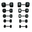 model-88.png high-quality set of 5 dumbbells in a realistic 3D model