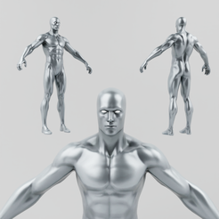 Portada.png OBJ file Silver Surfer Lowpoly Rigged・3D printer design to download
